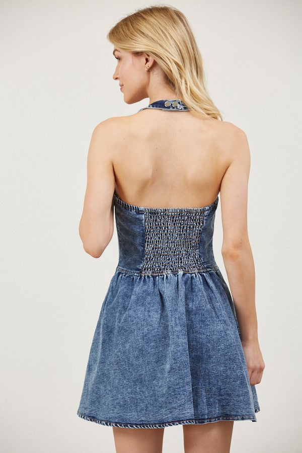 Bustier Halter Denim Dress last ones!